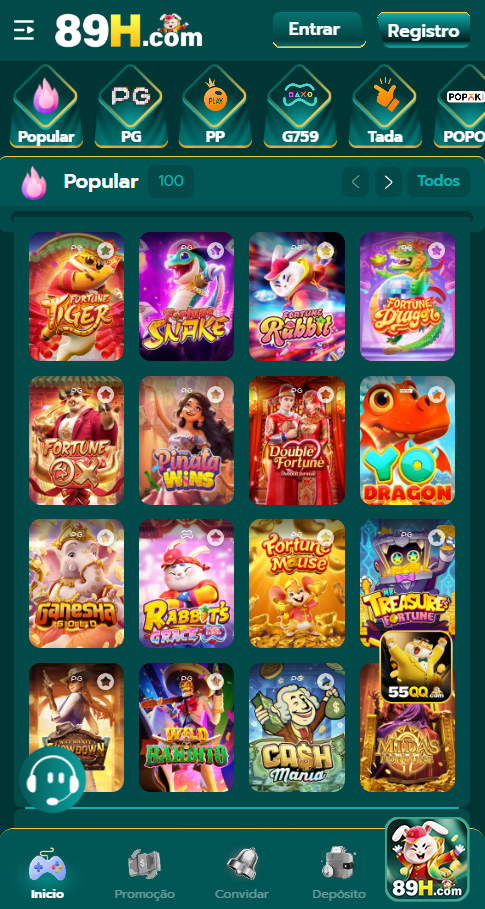 Aplicativo 89h.com para Android e iOS